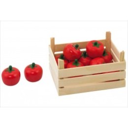 Crate of tomatoes in the wood Goki