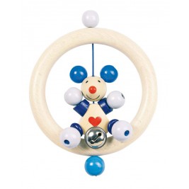 Ring wooden mouse blue