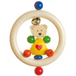 Ring wooden teddy bear small heart Heimess