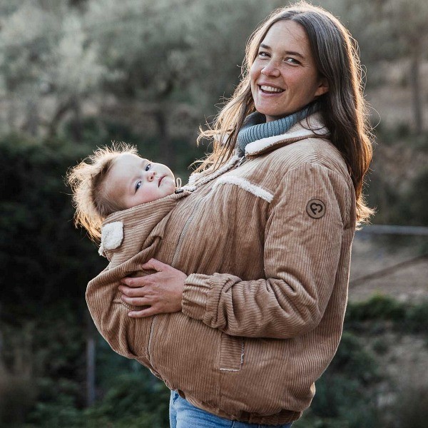 Fun2BeMum CORDIA -  Veste de maternité et de portage réversible   Velours côtelé Mocha