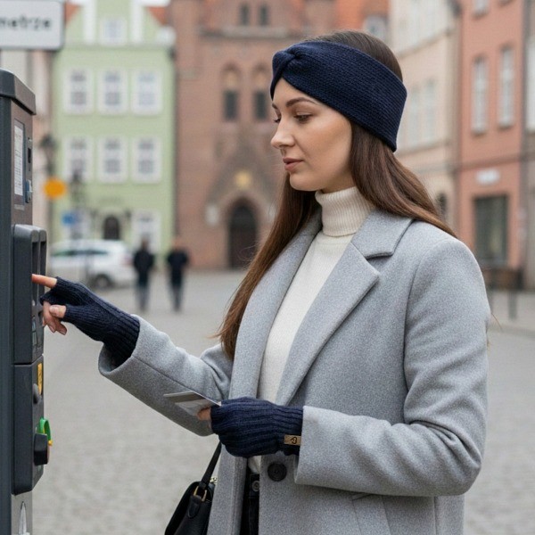 Fun2BeMum Mitaine en laine mérinos pour Adult navy bleu marine