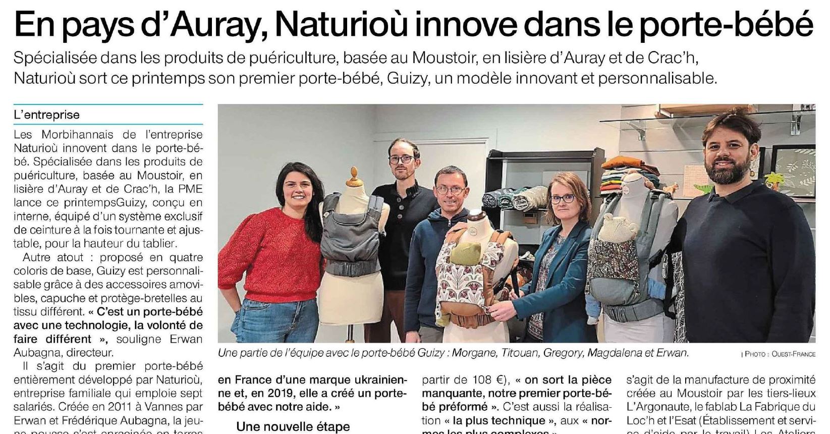 Extrait article ouest France sur Naturiou