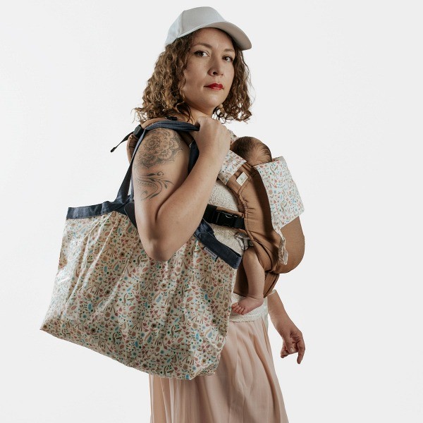 Guizy brun sarrasin avec Guizy couture PPMC Bulle Douceurs des Bois et sac cabas assorti.