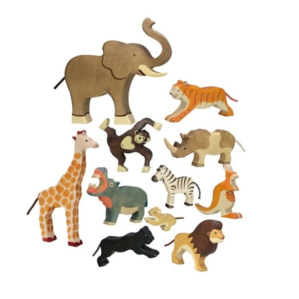 Holztiger animaux en bois