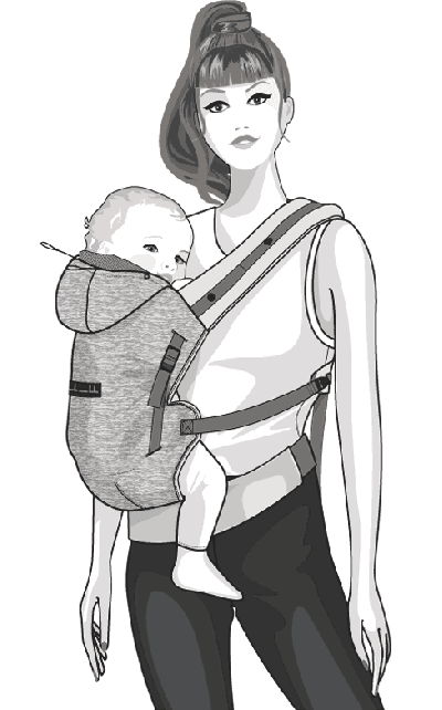 Porte Bebe Hoodiecarrier Gris Athletique Love Radius