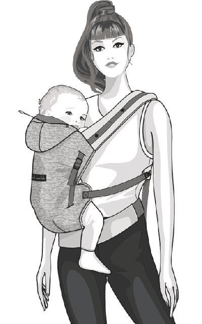 Hoodiecarrier je porte mon bébé portage sur le coté et allaitement.