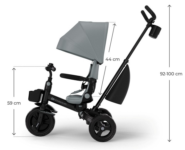 KinderKraft AVEO 2 Plus Tricycle Evolutif Enfant 6 en1