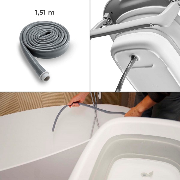 Baignoire bébé pliable avec table à langer multifonctionnelle 5-en-1