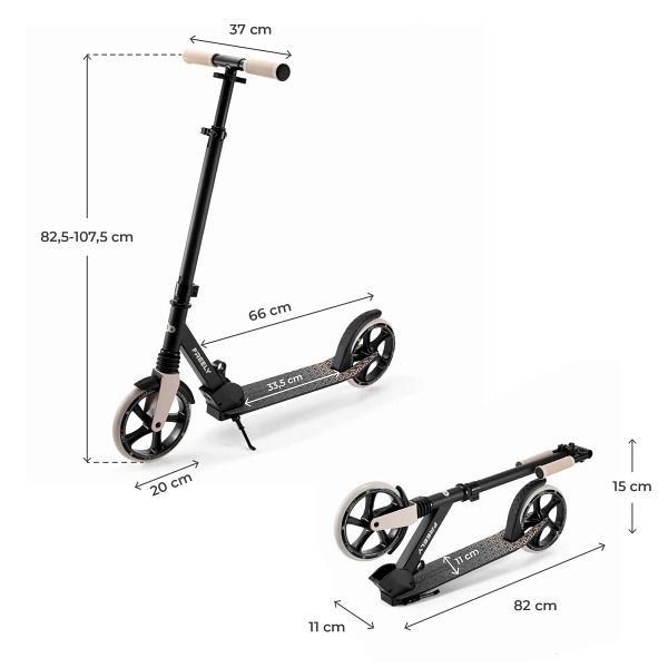 KinderKraft FREELY Trottinette pliante dimensions