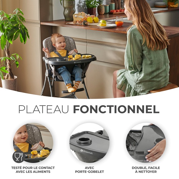 Kinderkraft Foldee - chaise haute bébé pratique