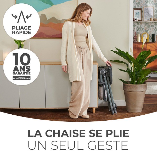 Foldee chaise haute Pliage rapide et pratique