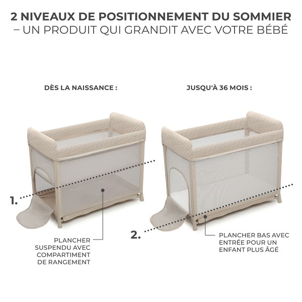 MOON-DREAM-Lit parapluie dès la naissance jusqu'à l'âge de 3 ans (max 15 kg)