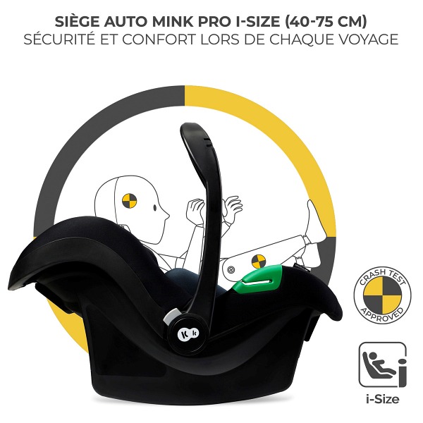 Siège auto bébé MINK PRO i-Size inclus (40–75 cm)