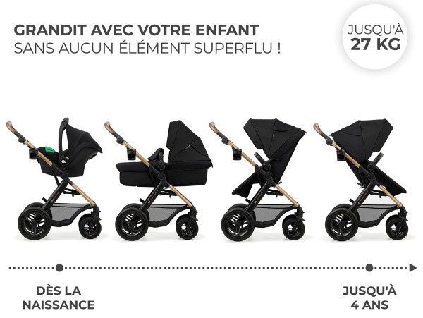 KindeKraft-MOOV-2-AIR-3IN1-PURE-BLACK-Poussette 3 en 1 jusqu'à 27 kg
