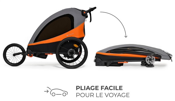 Remorque vélo 3-en-1 NAVA  Pliage express et format compact