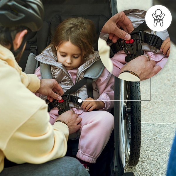 KinderKraft Nava Walk - 2en1 Remorque vélo enfant + Poussette