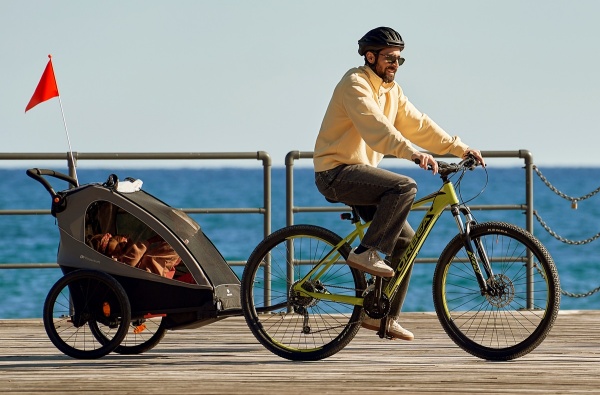KinderKraft Nava Walk - 2en1 Remorque vélo enfant + Poussette