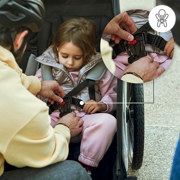 KinderKraft Nava Walk - 2en1 Remorque vélo enfant + Poussette