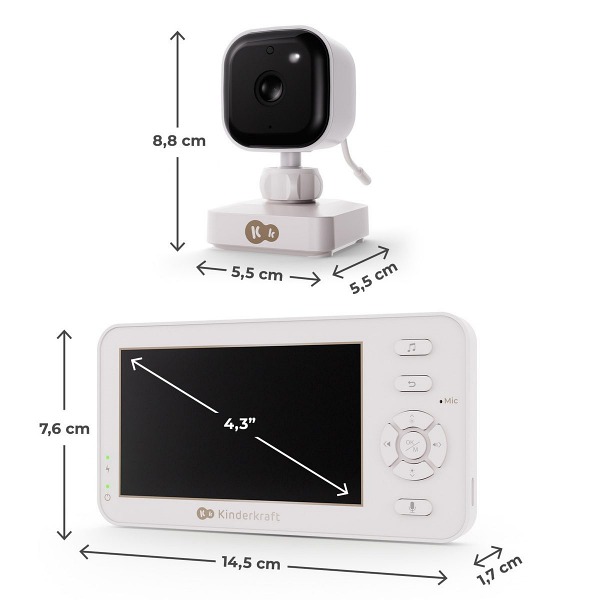 KinderKraft NITEEYE TRAVEL Babyphone électronique dimentions