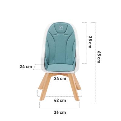 Kinderkraft Gray Finish High Chair 2 In 1 Beech Wood Kinderkraft Tixi Turquoise