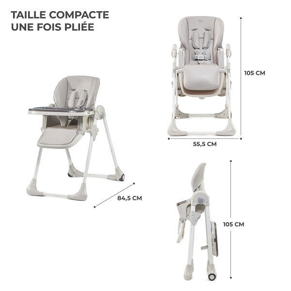 Kinderkraft Yummy - Chaise haute pliable dimentions