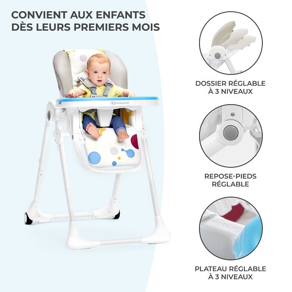 Chaise haute pliable YUMMY – Confort et praticité pour chaque repas