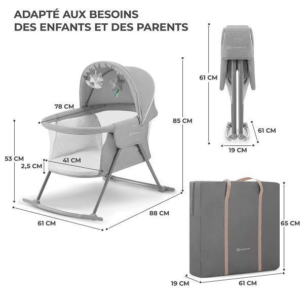 Kinderkraft lit bébé Lovi Dimensions