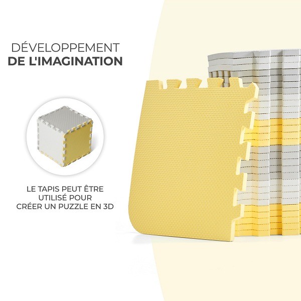 KinderKraft LUNO - Tapis d'éveil puzzle en mousse 3d