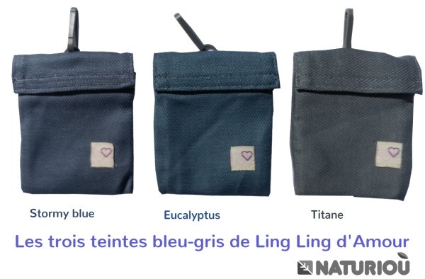 Stormy blue en comparaison avec le titane et l'eucalyptus