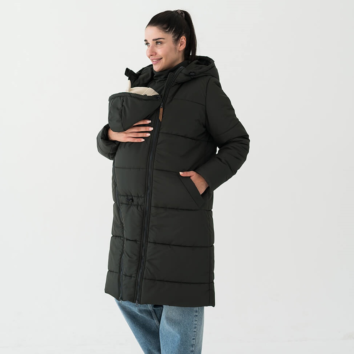 Love & Carry Manteau de portage et grossesse Noir