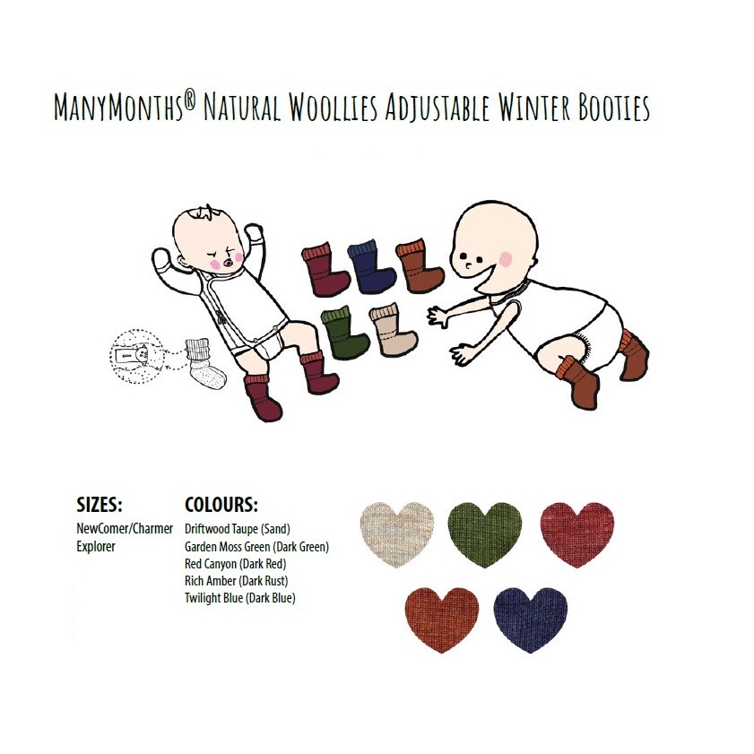 Manymonths Chaussons de portage d'hiver Laine Merinos Polaire 2025-2026