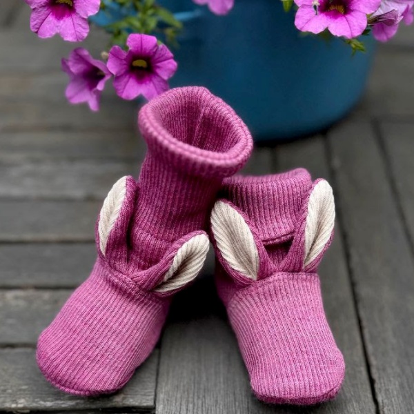 ManyMonths Bunny Booties – Chaussons de portage en laine mérinos à oreilles de lapin