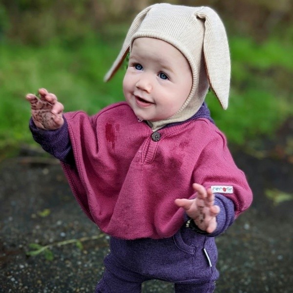 Manymonths Bunny Hood UNIQUE - Cagoule lapin en laine mérinos