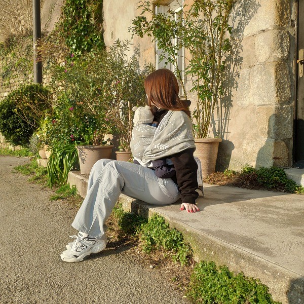 Naturiou Botanie Amande - Écharpe de Portage Tissée en Jacquard