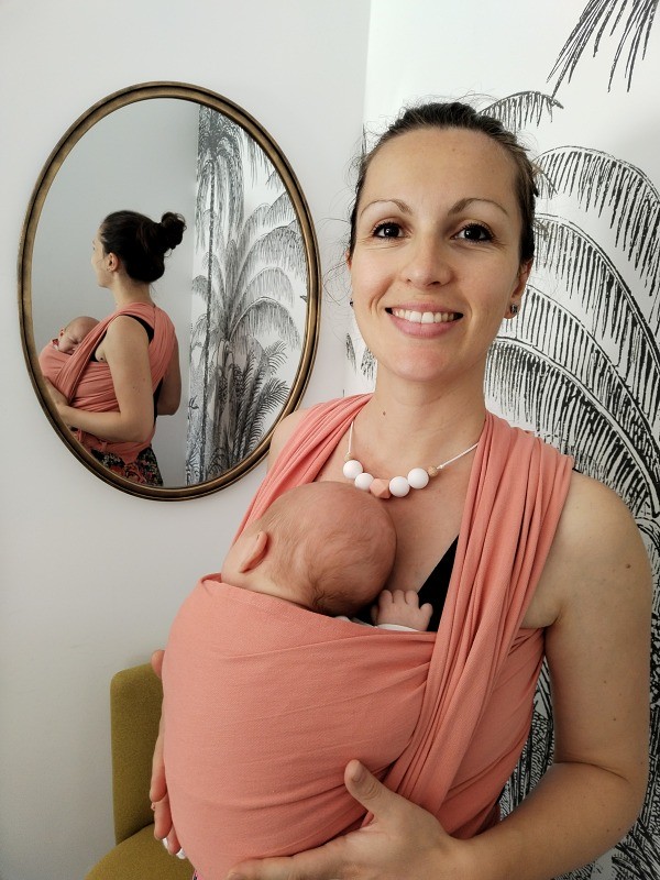 Naturiou Simply Wrap Corail - Écharpe de portage tissée