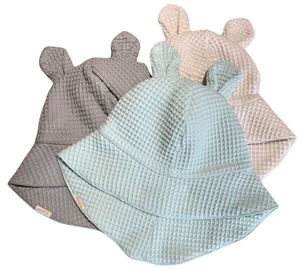 Naturioù Chapeau de Soleil Bébé à Oreilles en Coton Gaufré