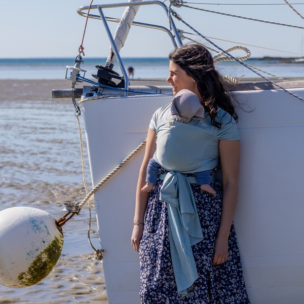 Naturioù R'Wrap Bleu Polaire – écharpe de portage respirante