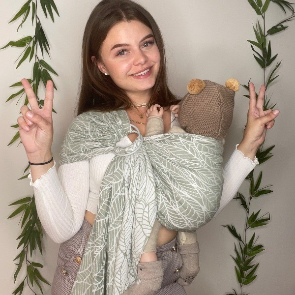 Naturioù Ring Sling Millefeuilles Amande - écharpe de portage sans nœud