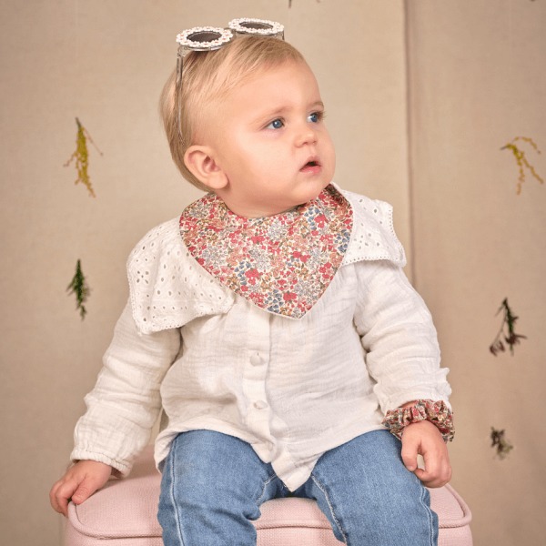 PPMMC - Bavoir Bandana Porcelaine Rosée