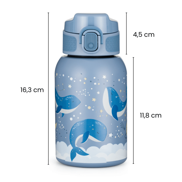 Petite&Mars - Gourde isotherme en acier inoxydable avec paille 350 ml