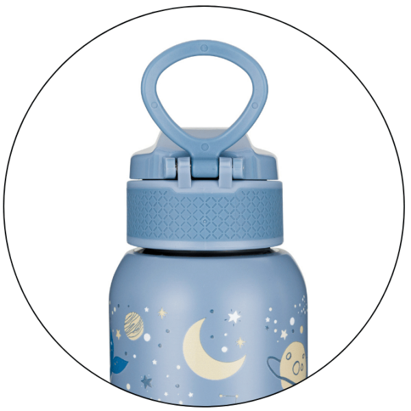 Petite&Mars - Gourde isotherme en acier inoxydable avec paille 350 ml