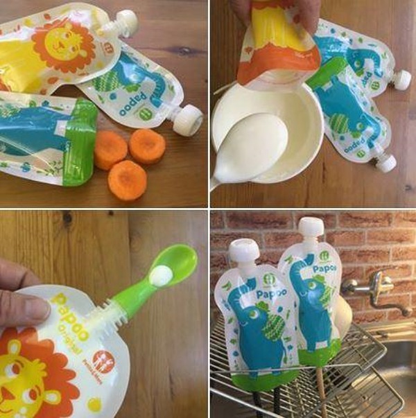 Petite&Mars - Papoo Original - Lot de 6 Gourdes Réutilisables