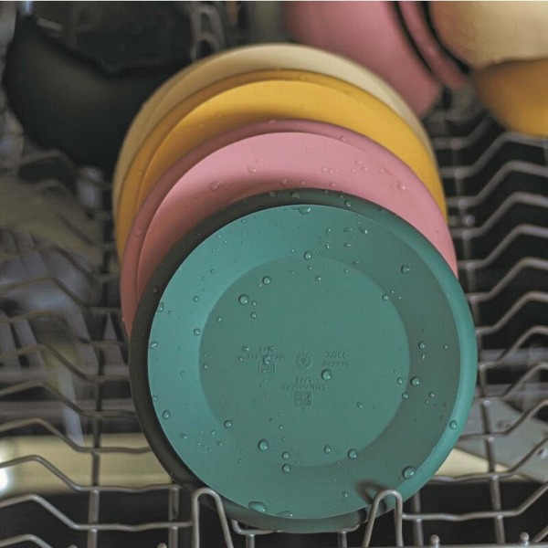 Petite&Mars - Take&Match Assiette ronde en silicone avec ventouse lavable en machine a lave