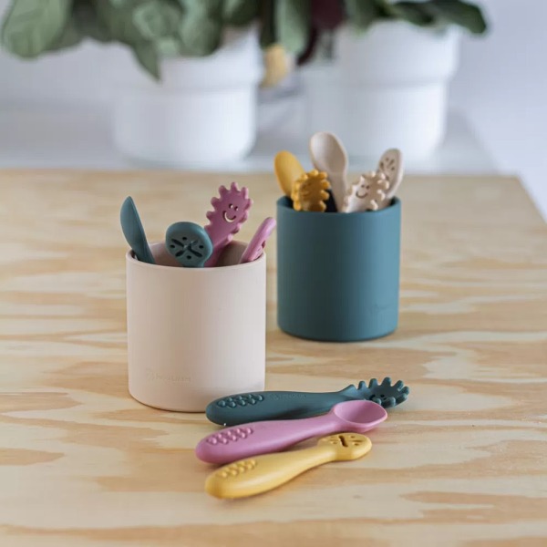 Petite&Mars - Take&Match - Lot de 3 cuillères d'entraînement en silicone 6m+