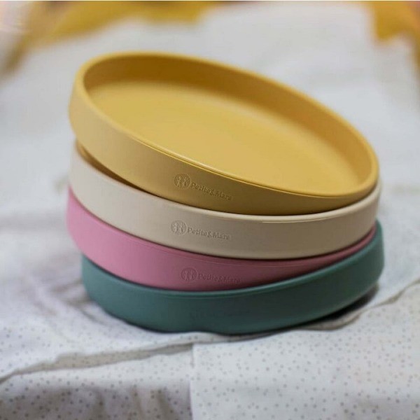 Petite&Mars - Take&Match Assiette ronde en silicone avec ventouse 4 coloris