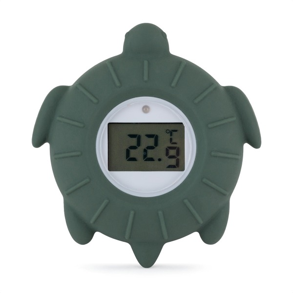 Petite&Mars - Thermomètre digital d’eau en silicone Turtle Terry Misty Green – en forme de tortue verte,