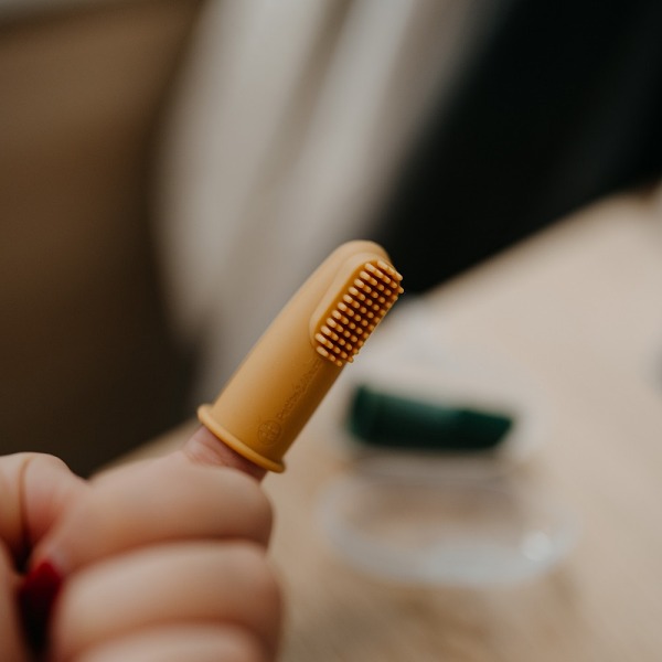 brosse à dents à doigt pour bébé en silicone