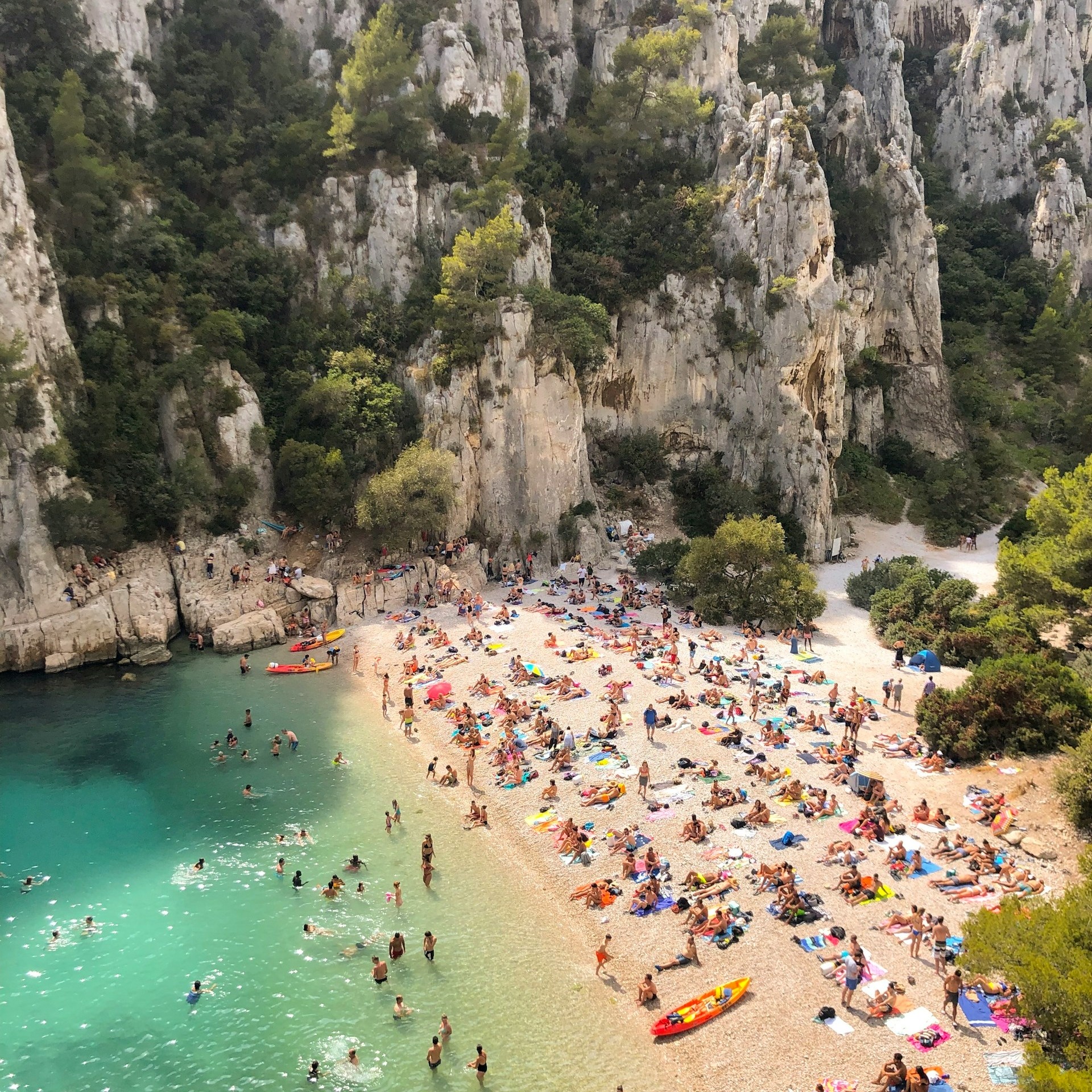plage près des calanques en été