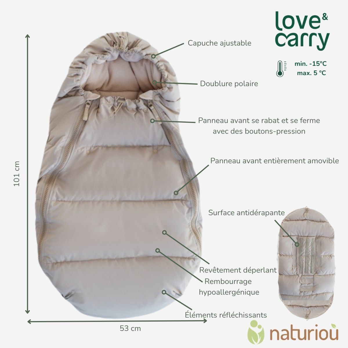 Love and Carry - Chancelière universelle pour poussette