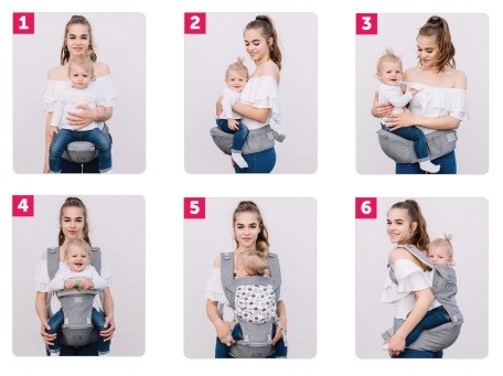 Porte-Bébé Hip Seat de Love and Carry​ 6 positions de portage